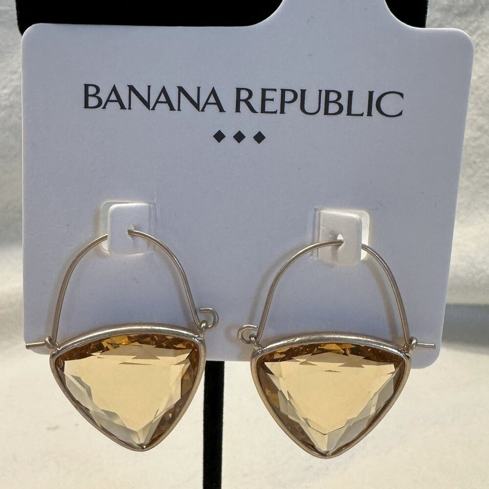 Banana Republic Triangle Gem Hoop Earrings